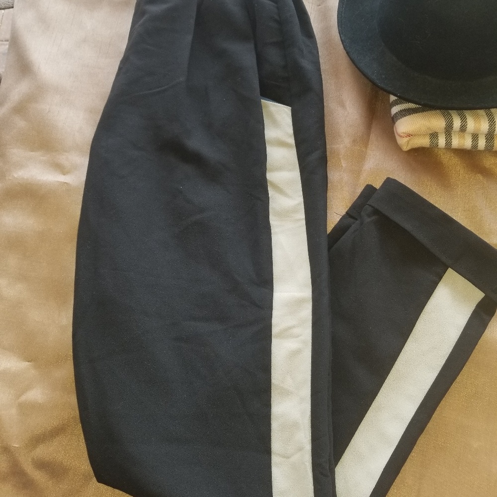 Black pants with tan side stripe